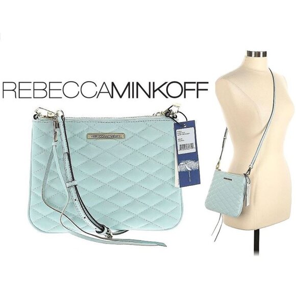 Rebecca Minkoff Handbags - REBECCA MINKOFF - 100% leather quilted crossbody Love Kerry bag (tranquil blue)